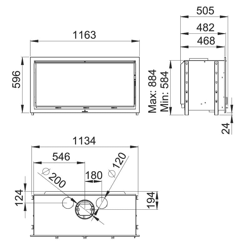 Estufa de Leña Insertable Cairo 110 (Bronpi)