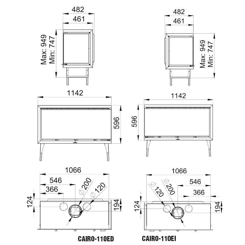 Estufa de Leña Insertable Cairo 110-E (Bronpi)