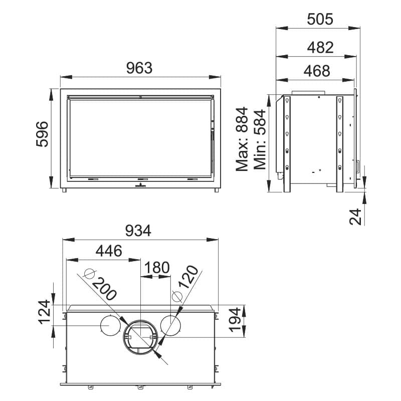 Estufa de Leña Insertable Cairo 90 (Bronpi)