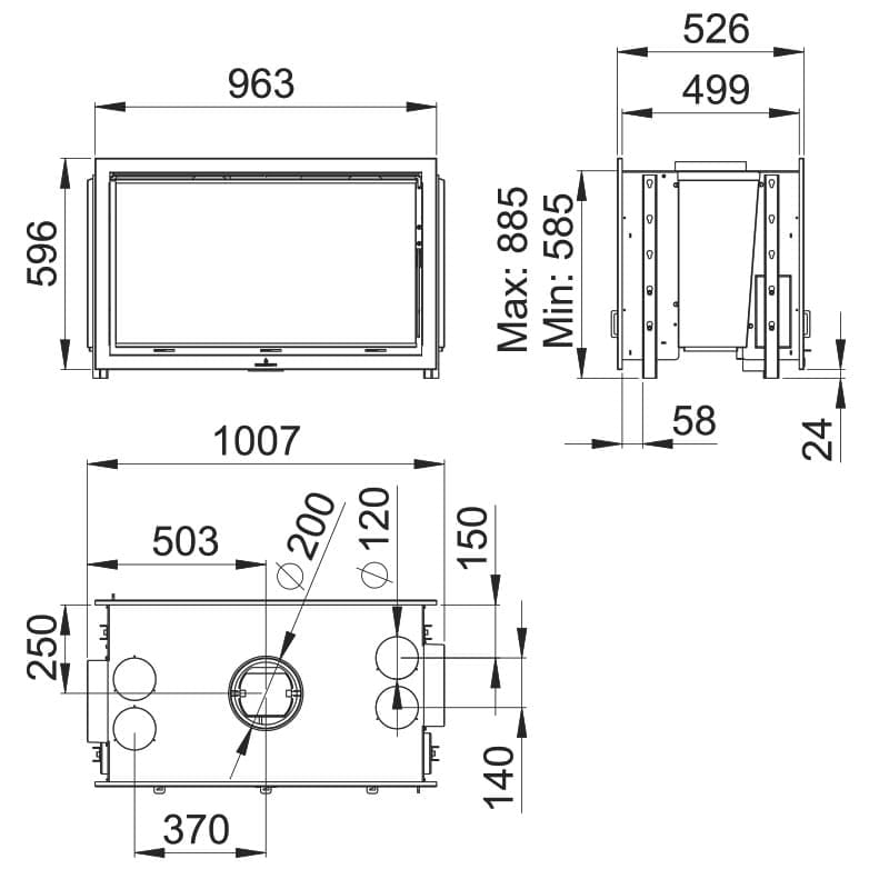 Estufa de Leña Insertable Cairo 90-D (Bronpi)