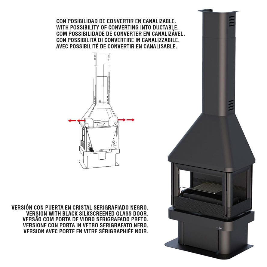 Estufa de Leña Chimenea Lisboa-3C (Bronpi)